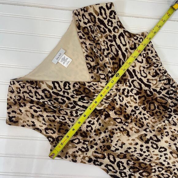 Kate Hill Women’s Leopard Print Ruched Cap Sleeve Mini Sheath Dress Size 4 - Picture 5 of 6